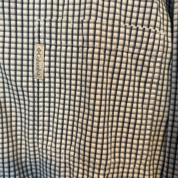 Columbia Men’s Long-Sleeve Button-Down Plaid Shirt Size XXL White/Green-Blue - Picture 3 of 8